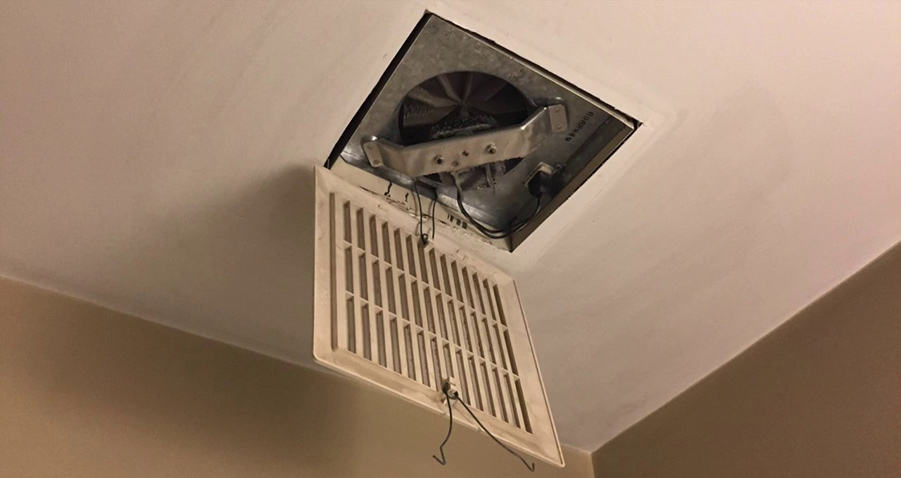 clean out bathroom fan