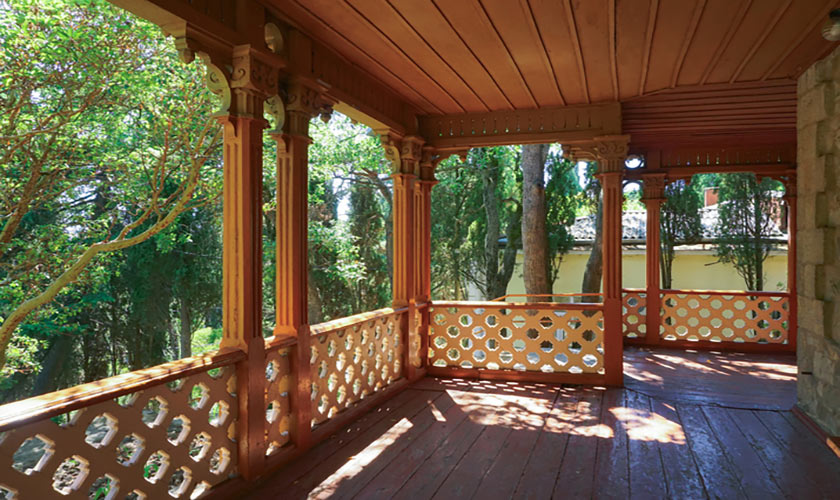 ornate wood railing