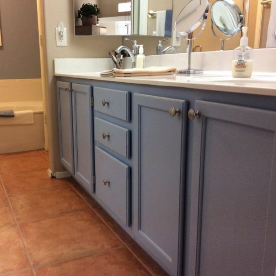 Sherwin-Williams Aleutian is a versatile blue gray paint color for cabinets in any kitchen or bathroom