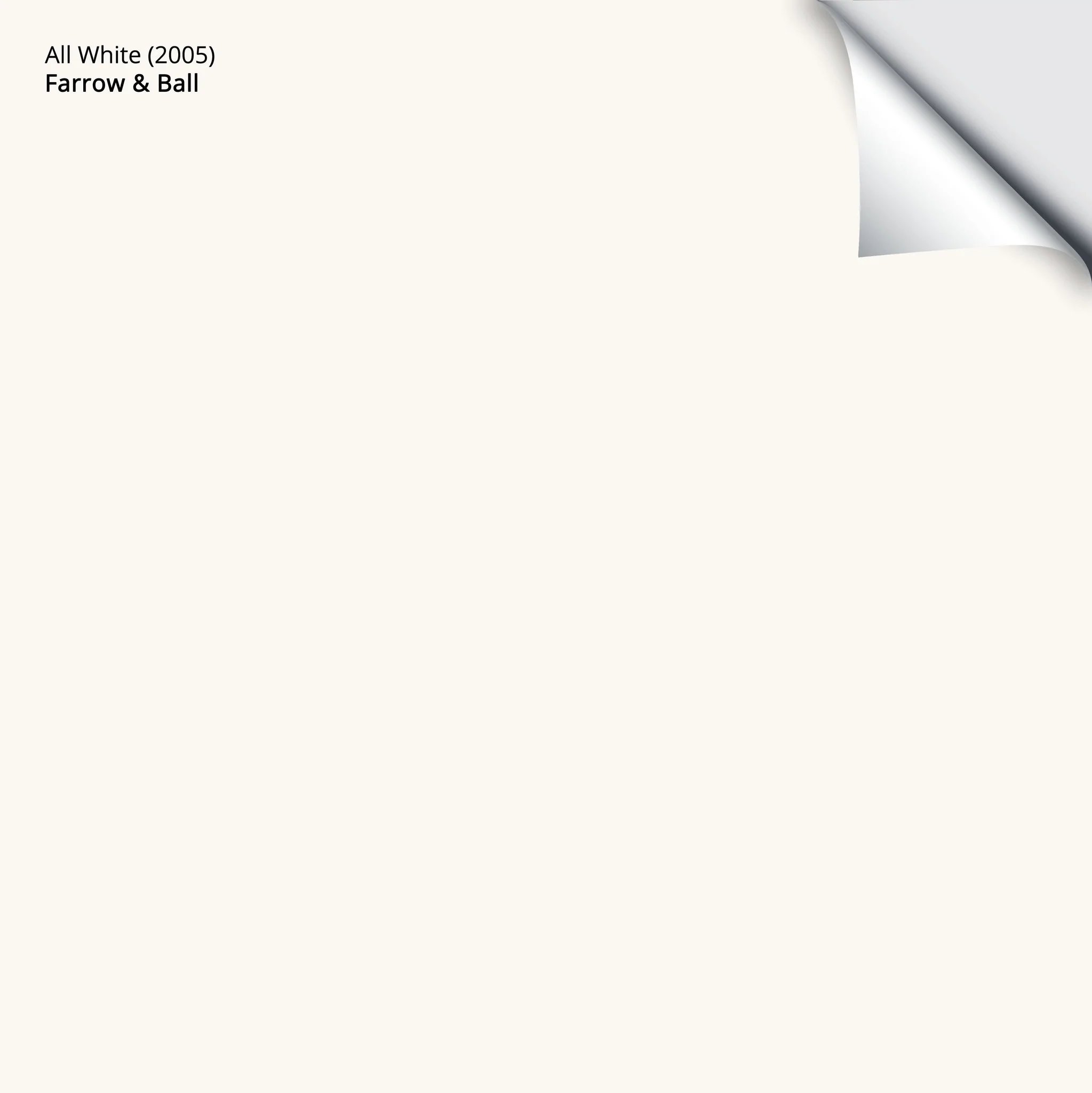 All White (2005) | Farrow & Ball | Samplize Peel and Stick Paint Sample