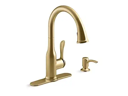 KOHLER REC23863-SD-2MB Motif Kitchen Faucet with Pull Down Sprayer and Soap Dispenser