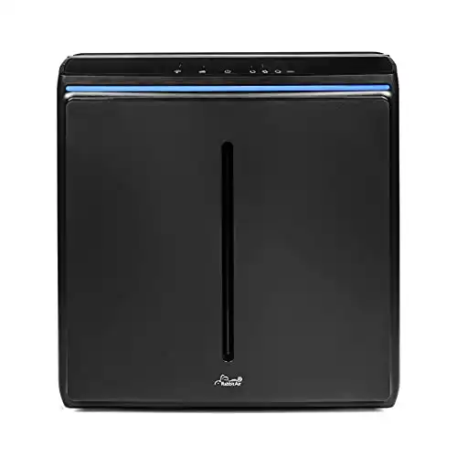 Rabbit Air A3 SPA-1000N Ultra Quiet HEPA Air Purifier, 6 stage filtration, Wall Mountable, For Large Rooms, Removes Airborne Allergens, Smoke, Dust, Mold, & VOCs (Black, Odor Remover Filter)