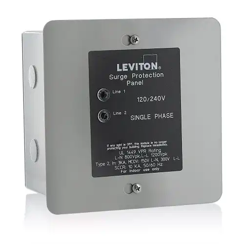 Leviton 51120-1 120/240 Volt Panel Protector, 4-Mode Protection, Light Commercial/Residential Grade, In NEMA 1 Enclosure