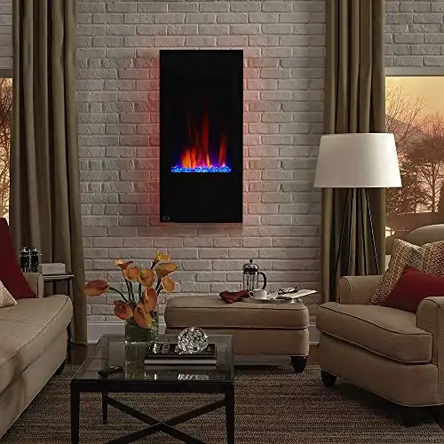 Clevr Vertical Wall Mounted Electric Fireplace Heater