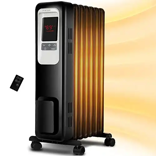 KopBeau 1500W Oil Filled Radiator Electric Heater with Digital Thermostat