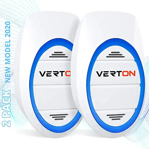 VO1B 2Pack - Ultrasonic Pest Repeller - Electronic Plug-In Best Repellent - Pest Control - Get Rid of - Rodents Squirrels Mice Rats Insects - Roaches Spiders Bed Bugs Fleas Fruit Fly Flies Ants!